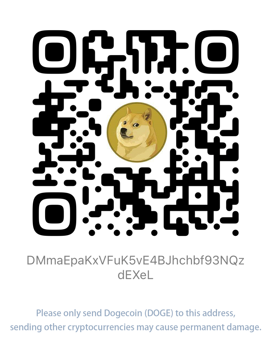 Dogecoin donation QR code for WinnipegLinks